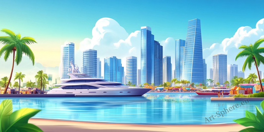 Luxusní marina s mrakodrapy