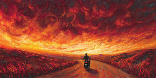 Ohnivá motocyklová jízda