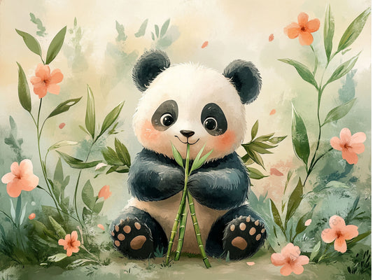 Panda v bambusovém háji