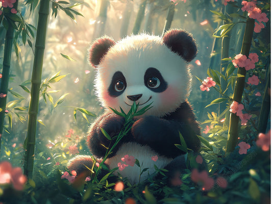 Roztomilá panda a bambus